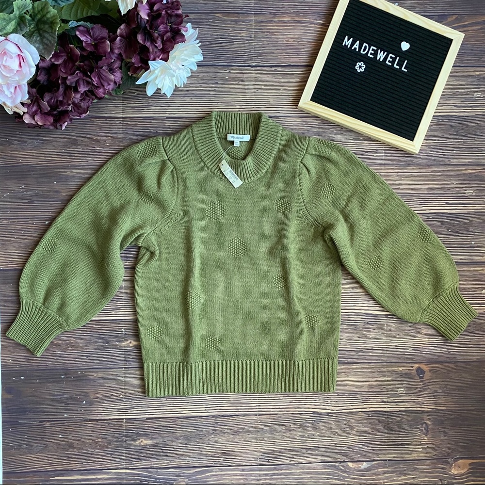 Madewell Dotted Eaton Puff-Sleeve Pullover Sweater